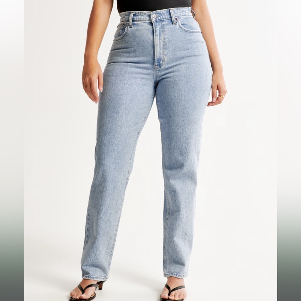 CURVE LOVE Abercrombie 90’s straight ultra high rise jeans LONG